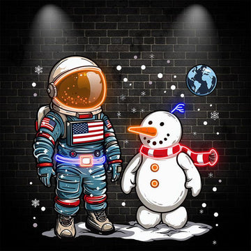 Christmas astronauts and snowmen: a marvelous encounter between the stars and the snow and ice neon signs