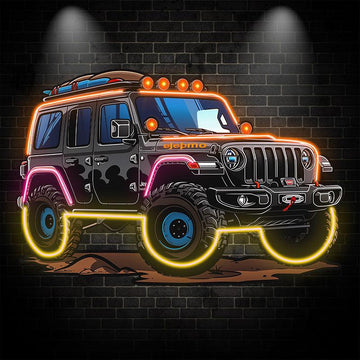Black Jeep Neon signs Lights | Creative LED Decorative Lights | Unique Car Ambient Lights | For Home, Party and Car Decoration