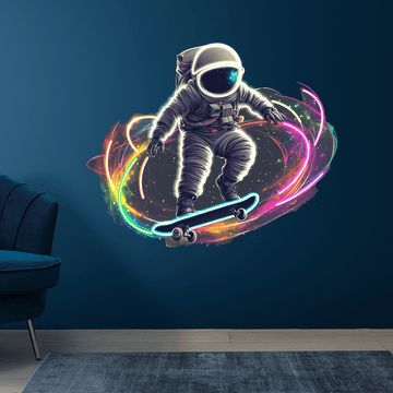 Cool Colorful Star Background LED Neon signs Lights - Spaceman Skateboard Jump Decoration Lights | Creative Home, Party, Gifts