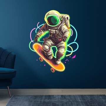 Cool Spaceman Skateboard Jumping LED Neon Lights - Creative Lighting Decoration | Home, Party, Gift