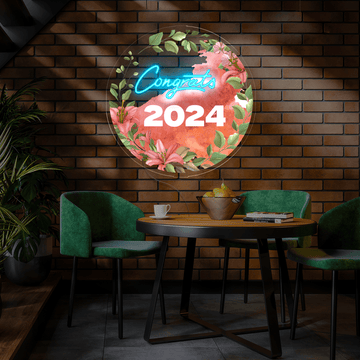 Congrats Grad 2024 Artwork Neon Sign