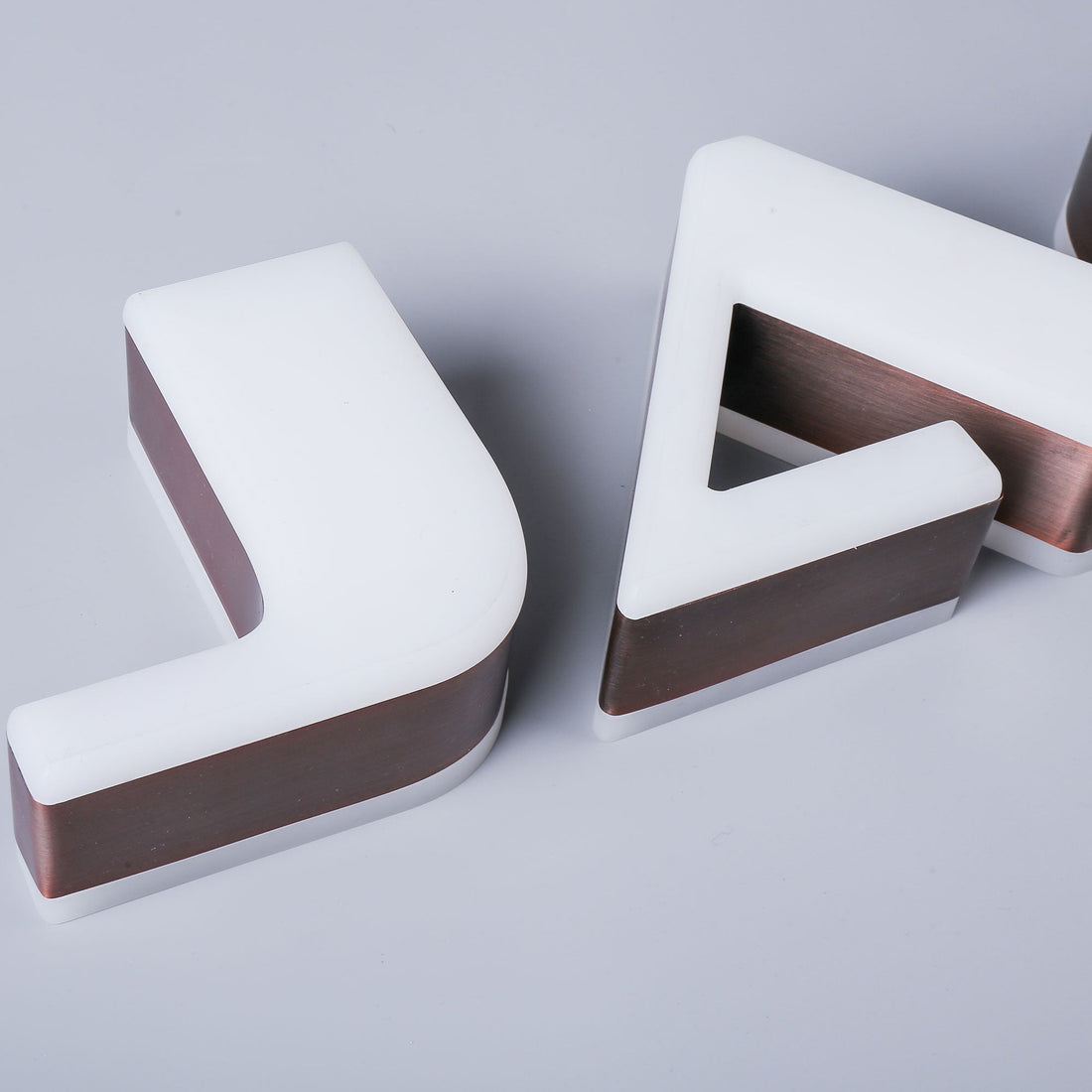 Waterproof led store signage double sided illuminated 3d channel letters sign with copper finish