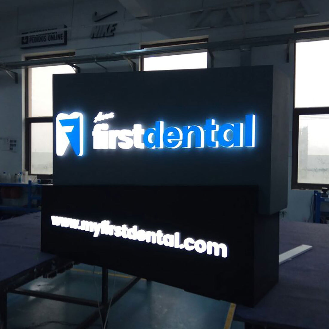 Business display custom led cabinet sign outdoor illuminated lightbox sign led acrylic letters