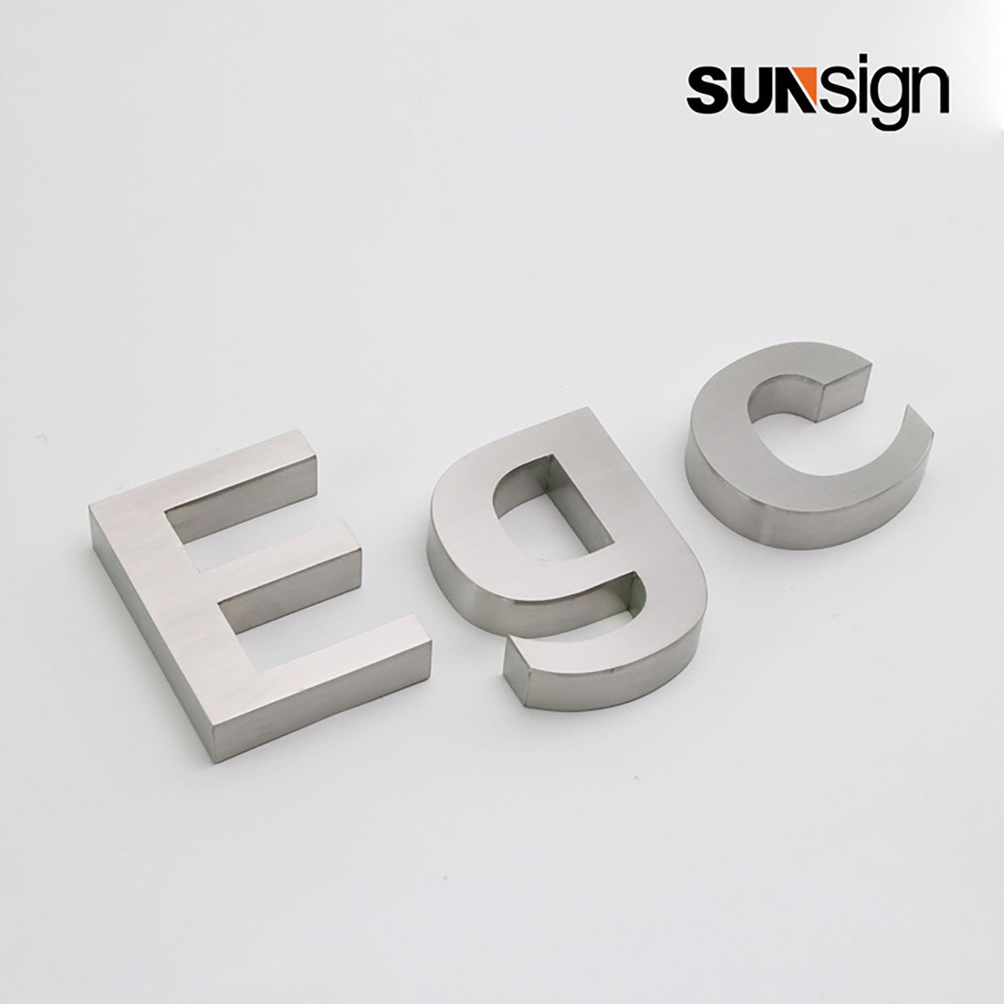Company sign silver brushed finish aluminium 3D channel letters for wall indoor business decor