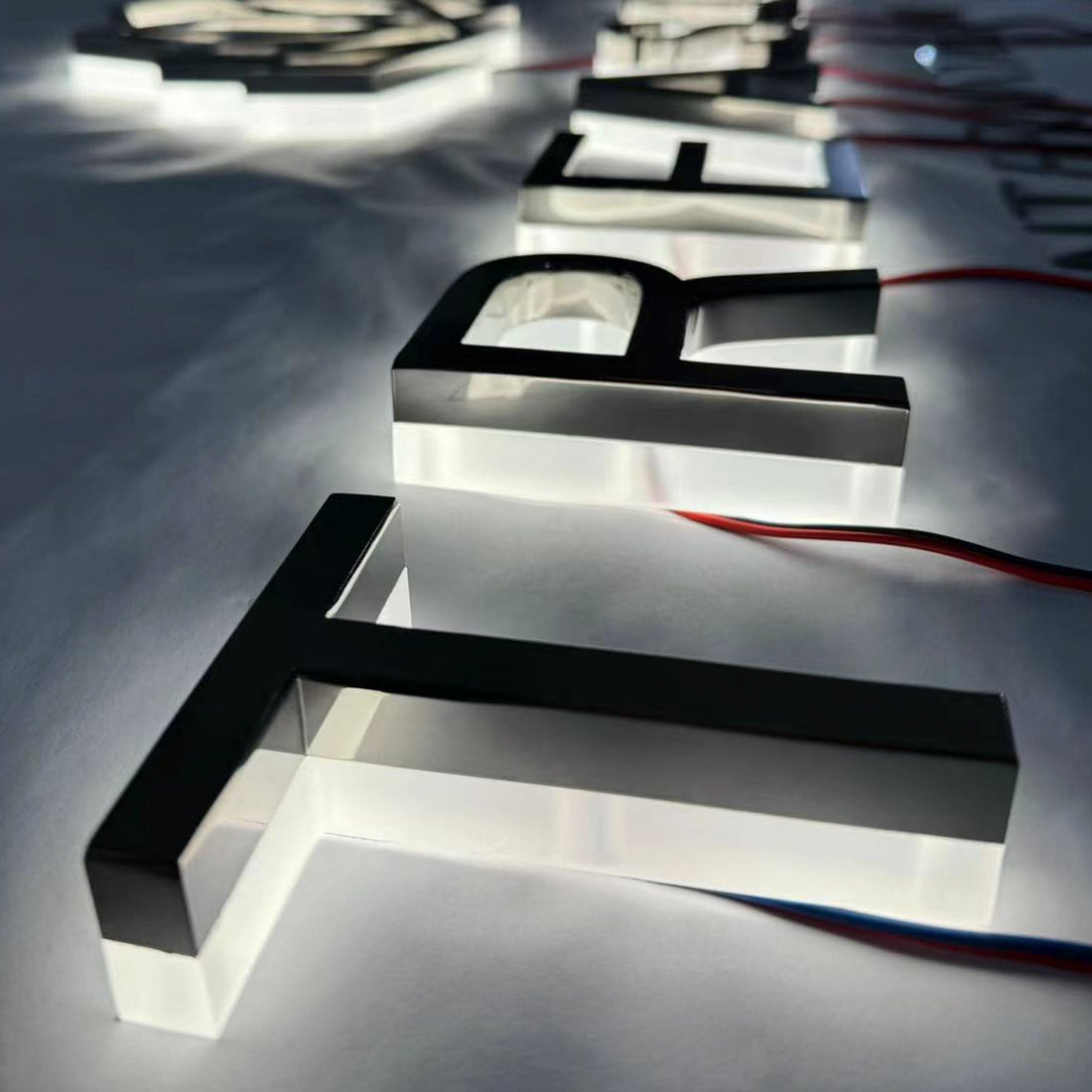 Company brand logo letters sign backlit business channel letters signs outdoor 3d led signboard