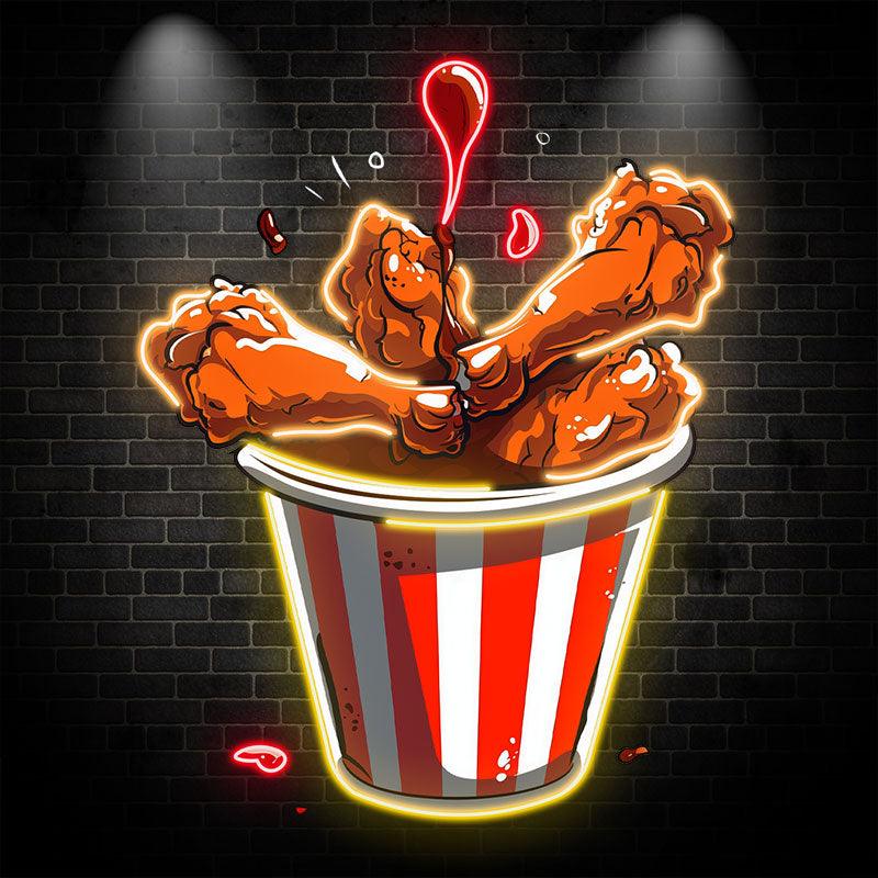 LED Neon signs Chicken Fried Legs | Creative Gourmet Decoration Lights | For Home, Restaurant & Party Lighting
