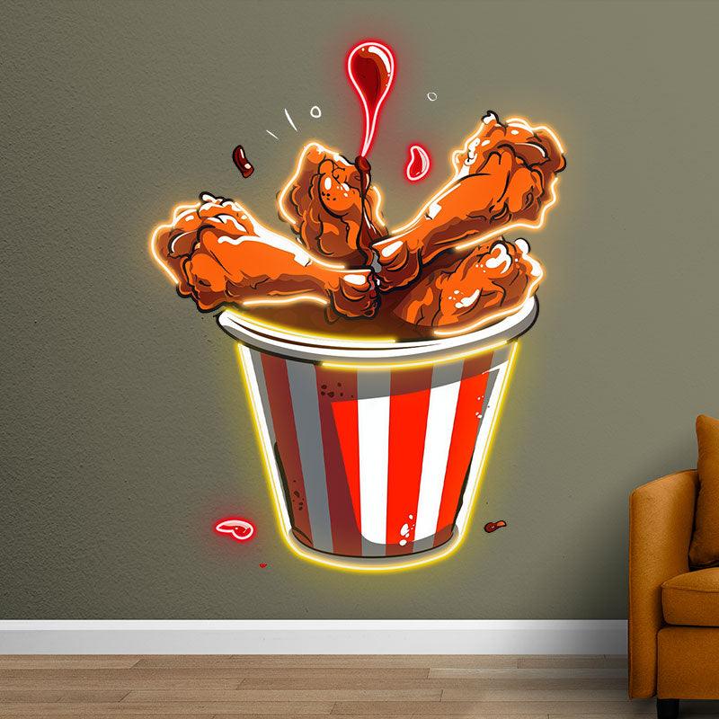 LED Neon signs Chicken Fried Legs | Creative Gourmet Decoration Lights | For Home, Restaurant & Party Lighting