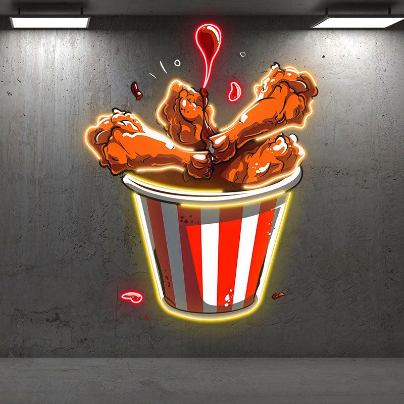 Toysign LED neon sign featuring "Chicken Fried Legs" in bright colors, perfect for home, restaurant, or party decoration lighting.