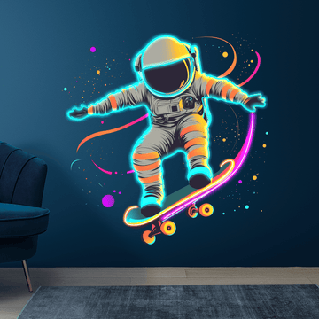 Spaceman Skateboard Jumping Neon signs | LED Decorative Lights | Creative Space Theme Lights | Fun Indoor Decoration