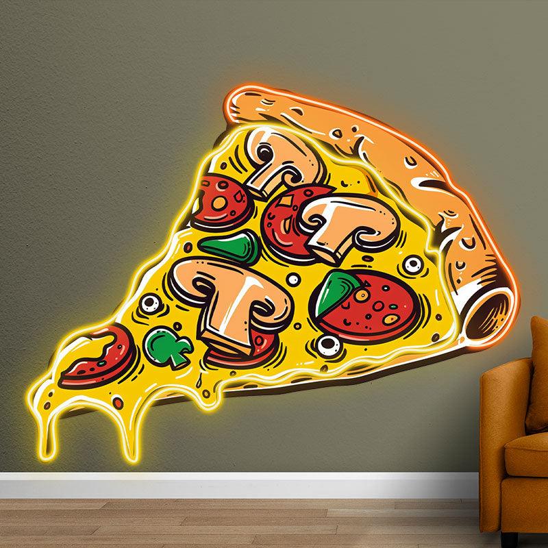 Delicious Pizza Neon signs Lights - LED Lighting, Mushroom Sausage Design, Flowing Sauce Effect, Creative Home Decor, Perfect Party Atmosphere