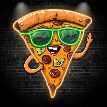 Funny Pizza LED Neon signs Light - Sunglasses Smile Pizza Decoration Light | Creative Home, Party, Gifts