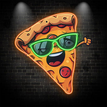 Funny Pizza LED Neon signs Light - Sunglasses Smile Pizza Decoration Light | Creative Home, Party, Gifts
