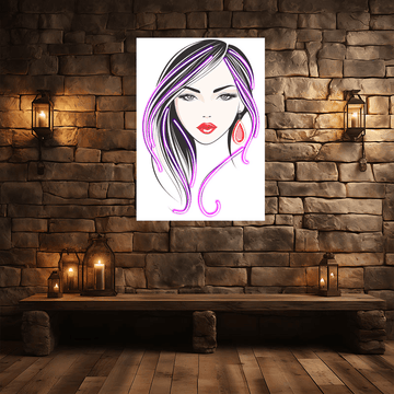 Fashion European and American beauty front face close-up neon signs lights - Sketch style LED decorative lights, personalized home and creative space lighting