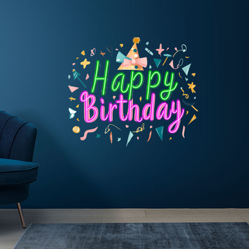 Custom neon sign,Colorful and Festive "Happy Birthday" Neon Light,Party Elements LED Lamps, Perfect for Adding a Joyful Atmosphere to Birthday Parties, Kids' Bedrooms, and Home Celebration Spaces.