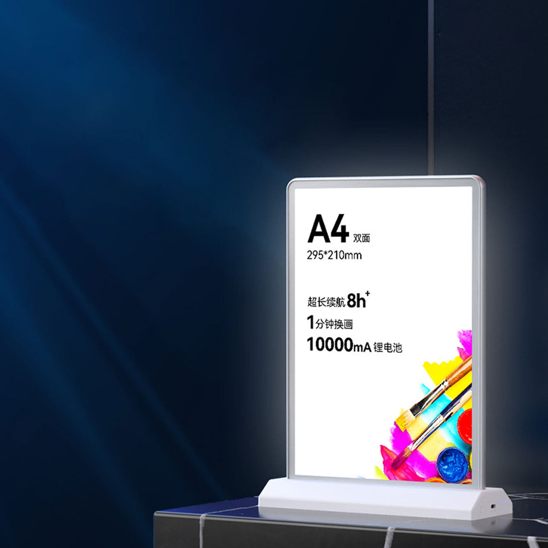 Desktop Display Magnetic Ultra Thin LED Advertising Sign Double Side A4 Led Light Box