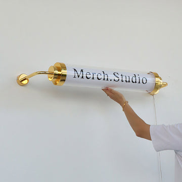 Custom hanging round tube lightbox sign outdoor acrylic led lightbox for store, bar, coffee shop