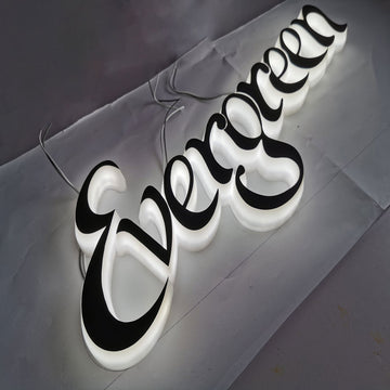 Custom Storefront Sign Acrylic Illuminate Signage Side Full Lit Letters LED Lighting Logo Outdoor Indoor Use