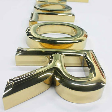 Manufacturer Custom 3D Stainless Steel Round Face Letters Sign Titanium Plating Interior Polished Wall Letter Logo Sign
