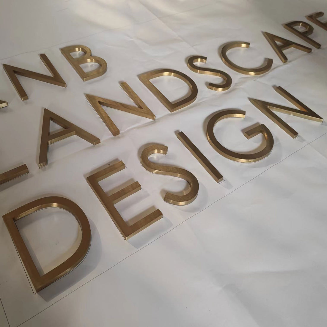 Gold Color Laser Cut 3D Metal Alphabet Brushed Letters Stainless Steel Letter For Interior Wall Signs