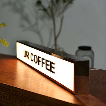 Coffee Shop Desk LED Light Box Rectangle Front Luminous Acrylic Lightbox Aluminium Frame