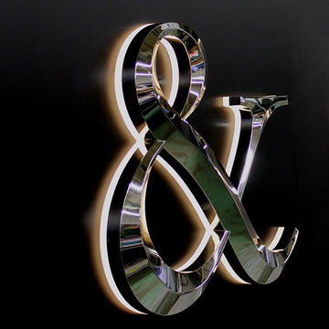 Custom polished finish 3D acrylic stainless steel channel letters waterproof led backlit letter sign with beveled face