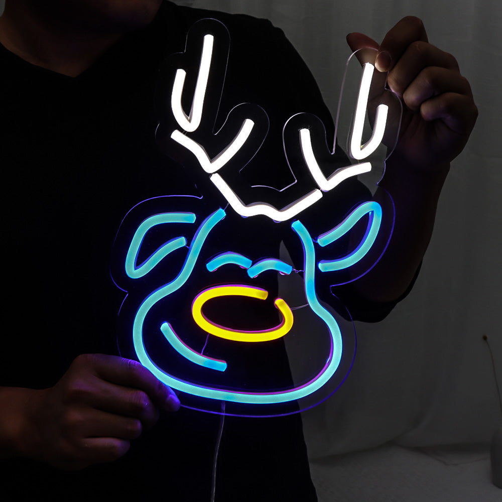 reindeer neon sign, led neon flex sign,custom-made designs for neon signs