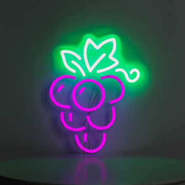 purple grape neon sign, led neon sign board,flex neon fruit sign