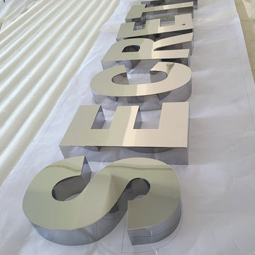 Custom 3D Stainless Steel Wall Art Letters Decor Interior Wall Channel Letter Logo Sign Outdoor Advertising Sign