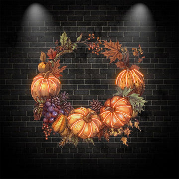 Thanksgiving Pumpkin Neon signs | Grape Vine Decor | Holiday Ambiance LED Lighting | Perfect Fall Home Decor