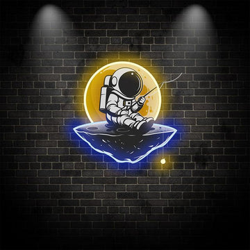Astronaut Fishing Neon signs Light - Whimsical LED Decor for Space Enthusiasts, Perfect Gift for Fishing Lovers, Fun and Unique Wall Art
