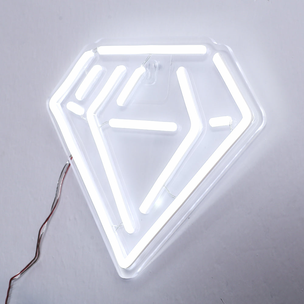 White lighting diamond neon sign, led neon flexible sign board,energy-efficient neon sign