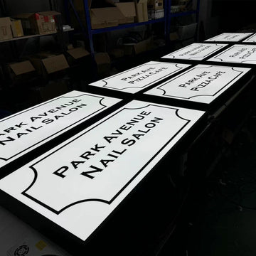 Shop front exterior waterproof face illuminated wall mounted led light box sign advertising acrylic light up sign