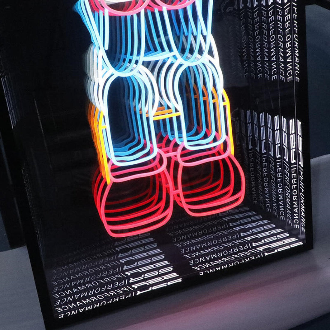 Wall Mounted Rectangle Tunnel Mirror for Shop Bar Cafe LED Infinity Mirror RGB Neon Lights