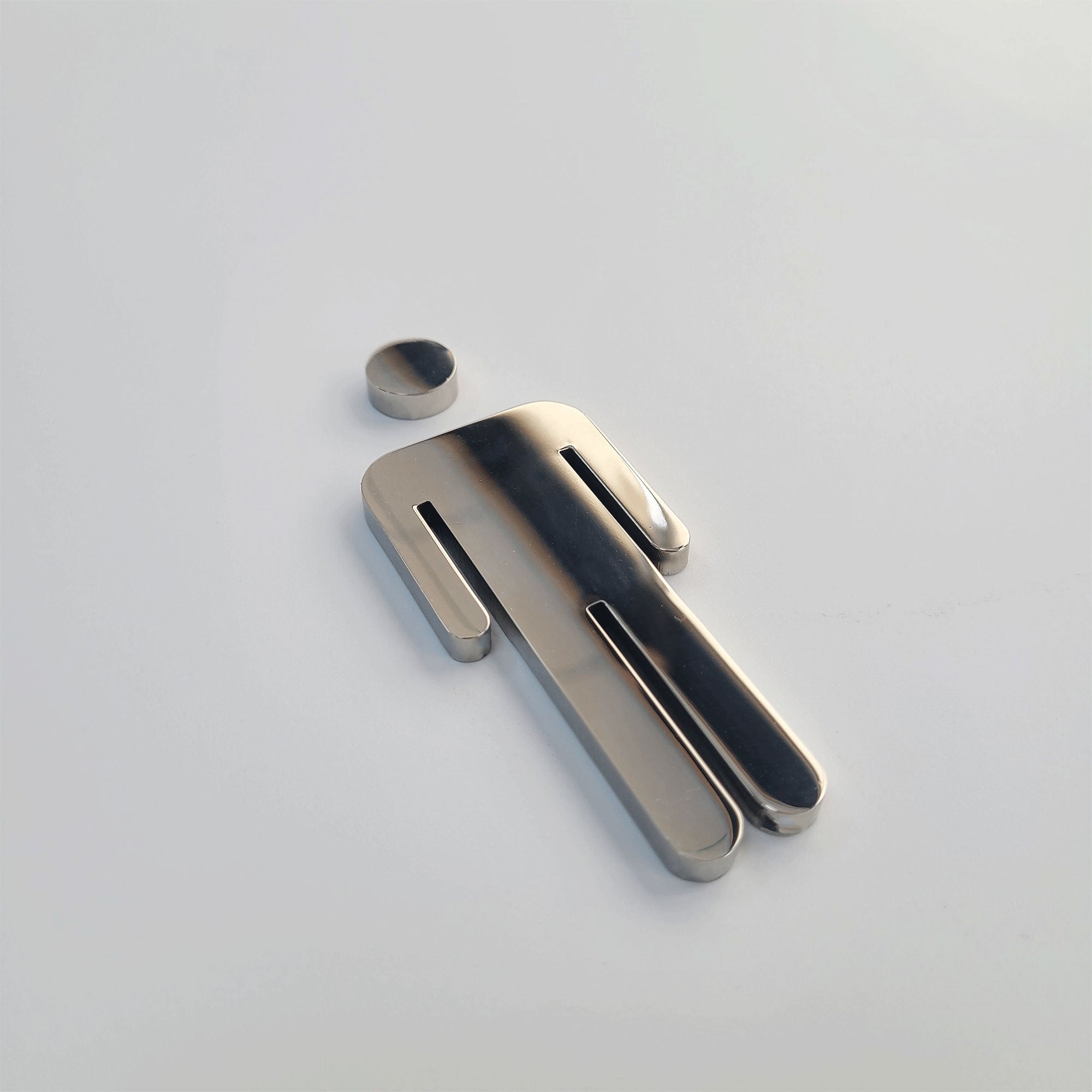 Personalized restroom signs stainless steel cut 3d lettering mirror finish office indoor wall gender sign