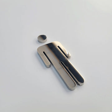 Personalized restroom signs stainless steel cut 3d lettering mirror finish office indoor wall gender sign