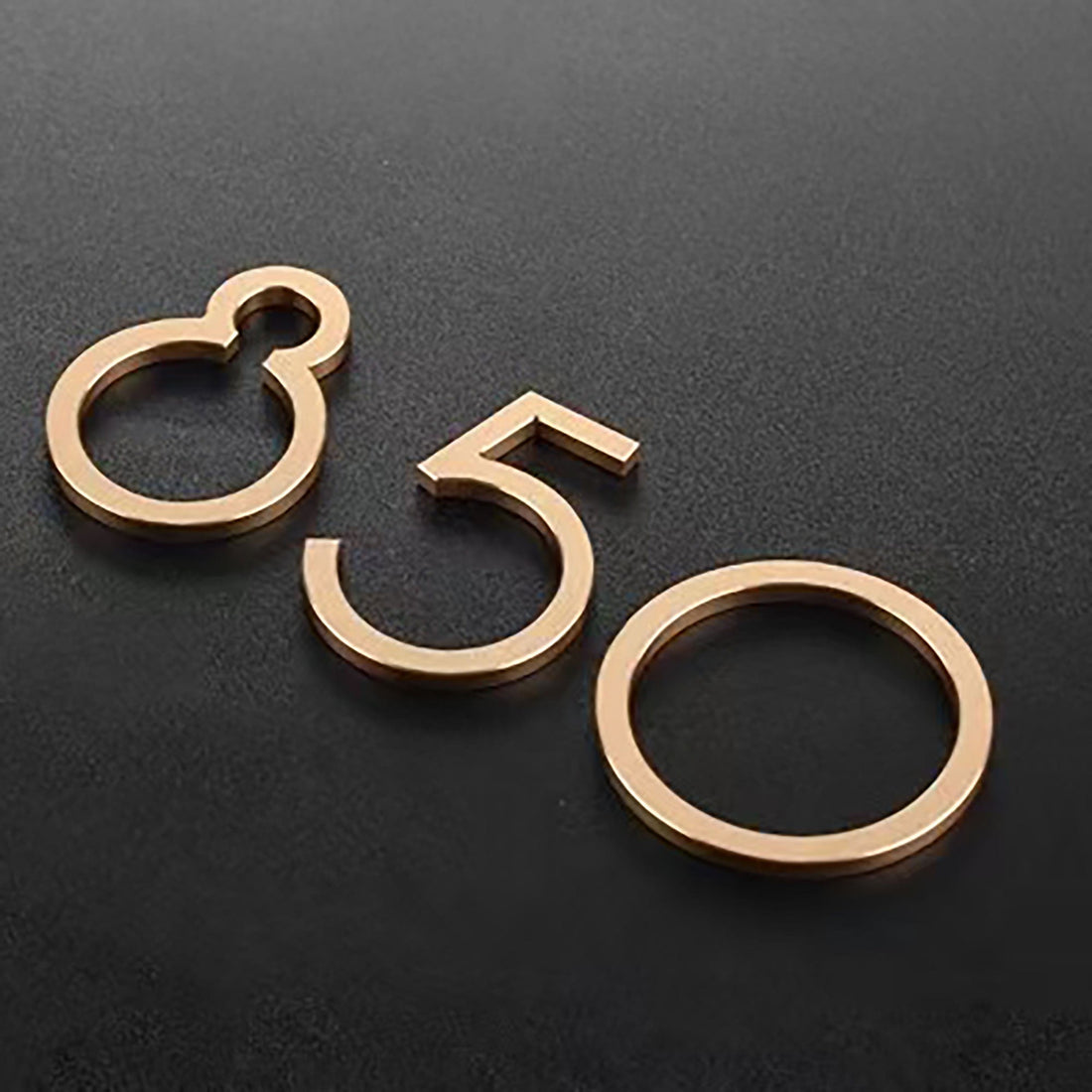 Custom gold silver house numbers hotel indoor door signs engraved stainless steel letters