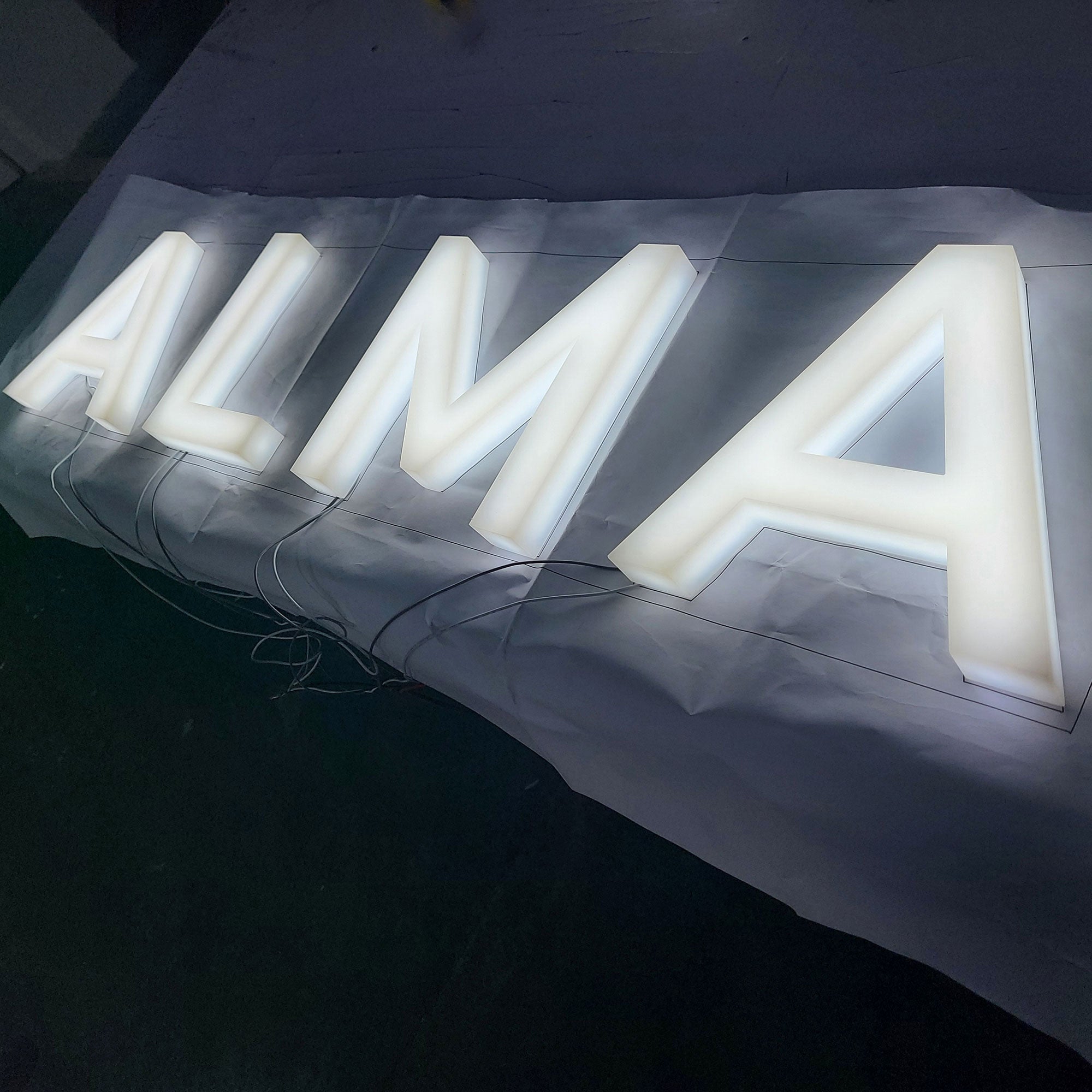 Custom 3D Logo Sign Acrylic Led Full-lit Letter Office Indoor Reception Wall Signs Lighted Store Sign