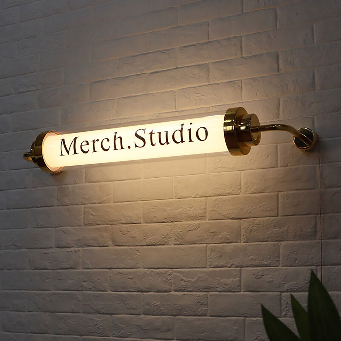 Indoor custom store logo sign round led tube light box sign illuminated coffee shop led sign