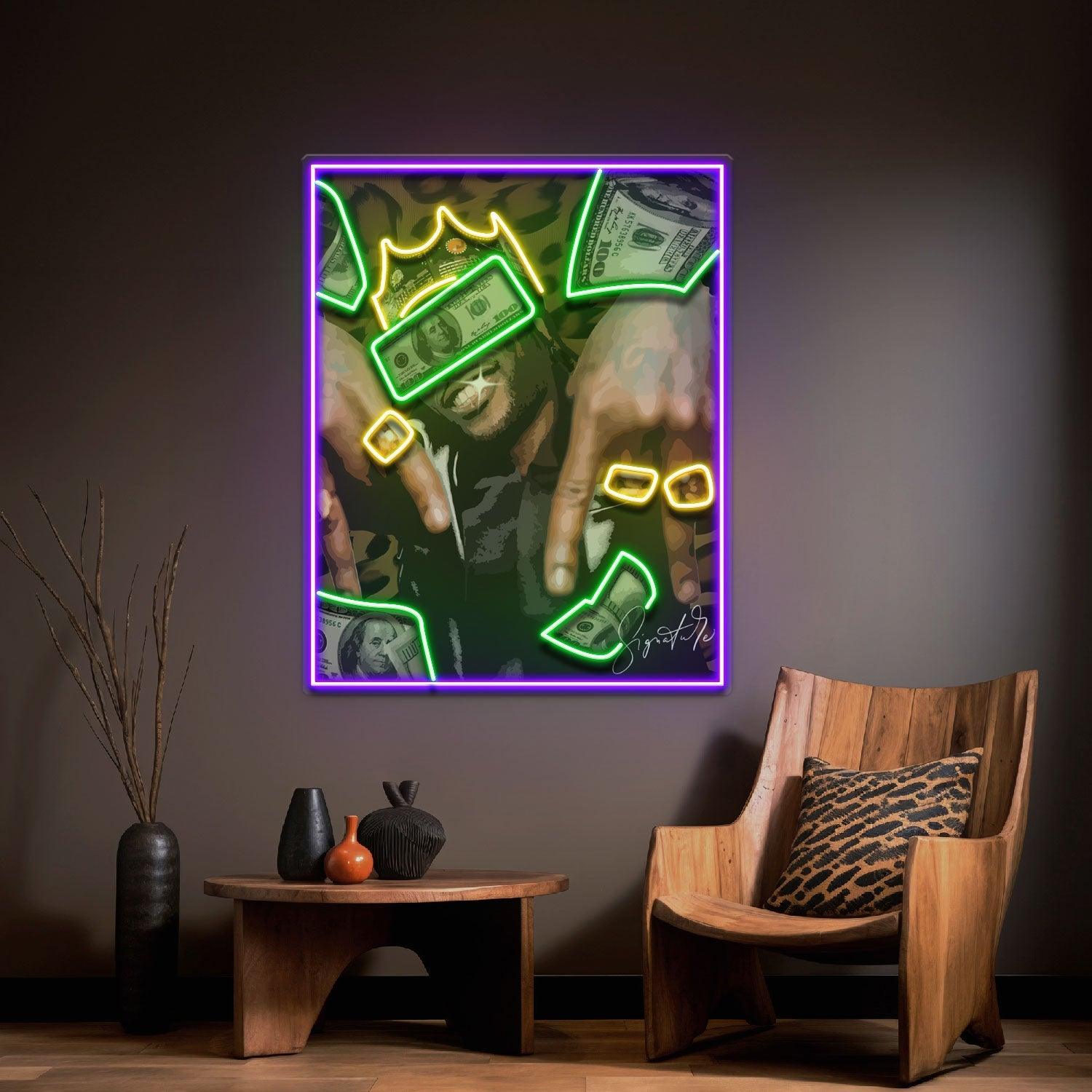 Rich Rapper Collapse Art LED Neon Sign Light Pop Art