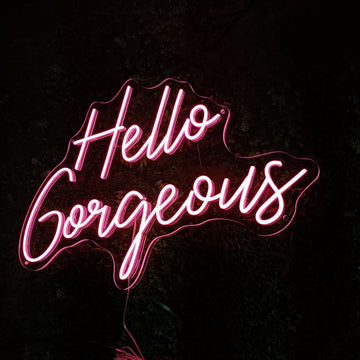 Hello Gorgeous Neon Sign – LED Light for Beauty Salon, Bedroom, Wedding & Glam Decor