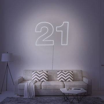 “21 Numerical Number”  Neon Sign