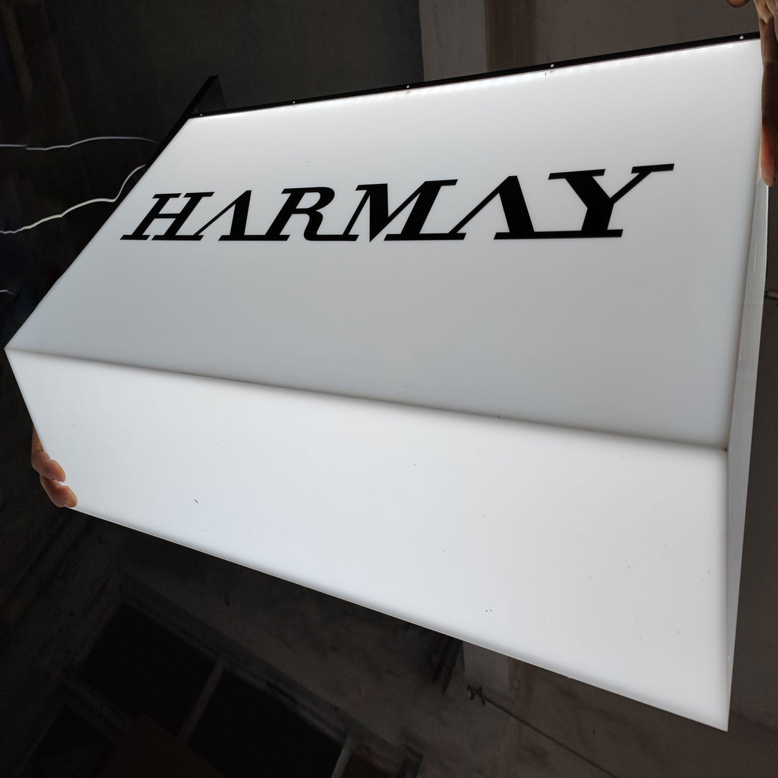 DIY Full Lit Steel Hanging Light Box Interior Rectangle Illuminated Led Acrylic Shop Signboard