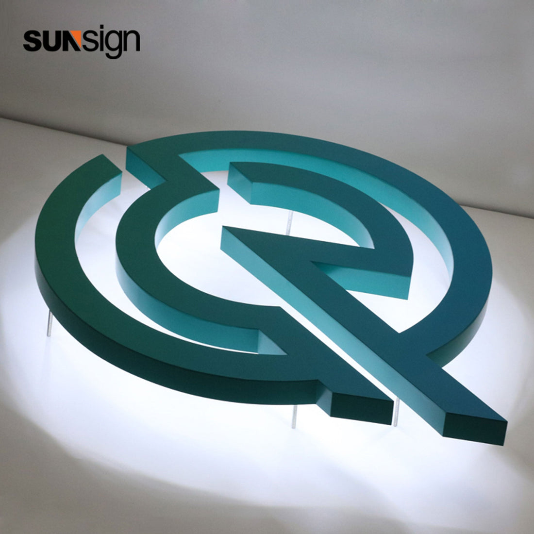 Manufacturer wholesale custom business office indoor letter wall hanging 3d gold color led reverse lit acrylic letters signs