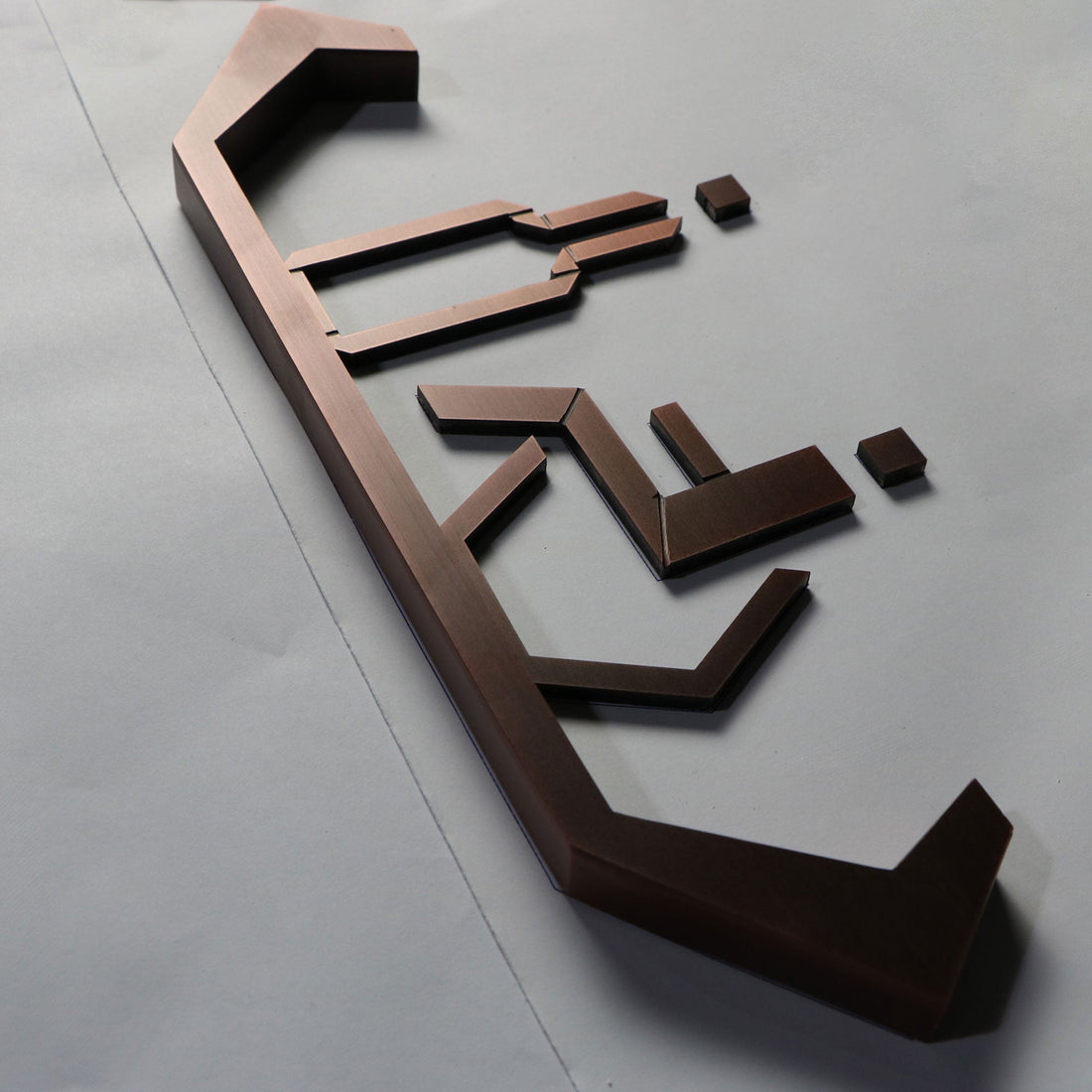 Brushed copper vintage metal door signage letters 3D non illuminated letters signs for advertising customized