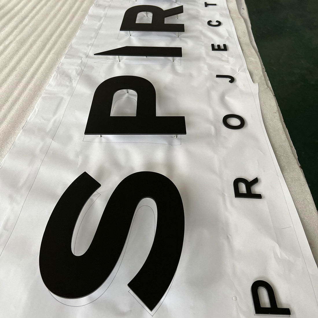 Stud Mounted Signs 3D Wall Letters Company Sign Logo Black Painted Metal Letters Business Sign