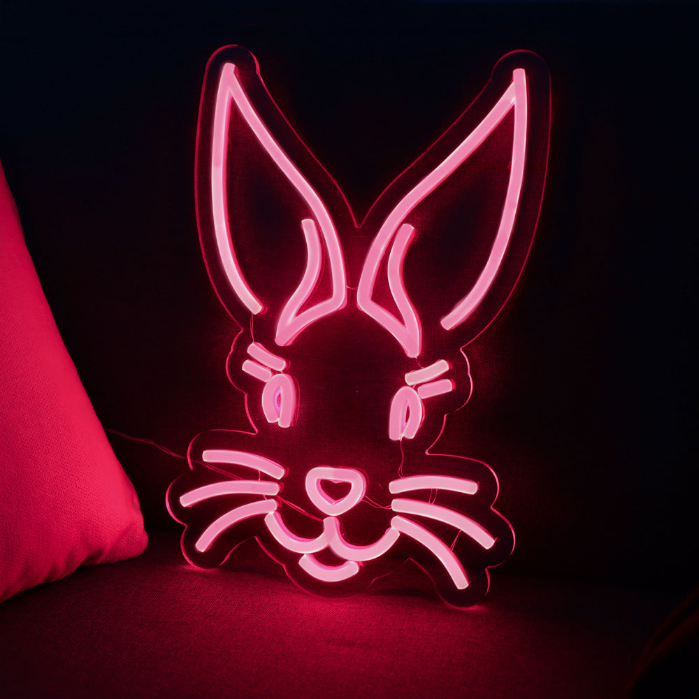 Rabbit neon signboard with red led lighting, flexible led neon