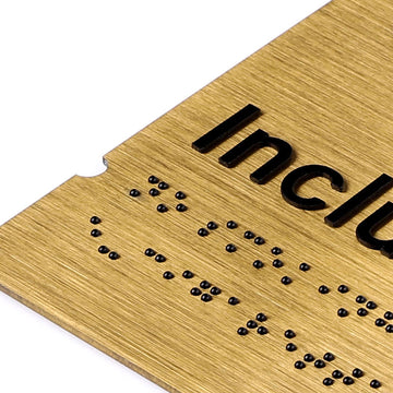 Custom ADA standard braille sign 3d raised numbers metal bead braille wall signage
