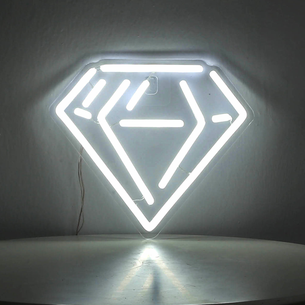 White lighting diamond neon sign, led neon flexible sign board,energy-efficient neon sign