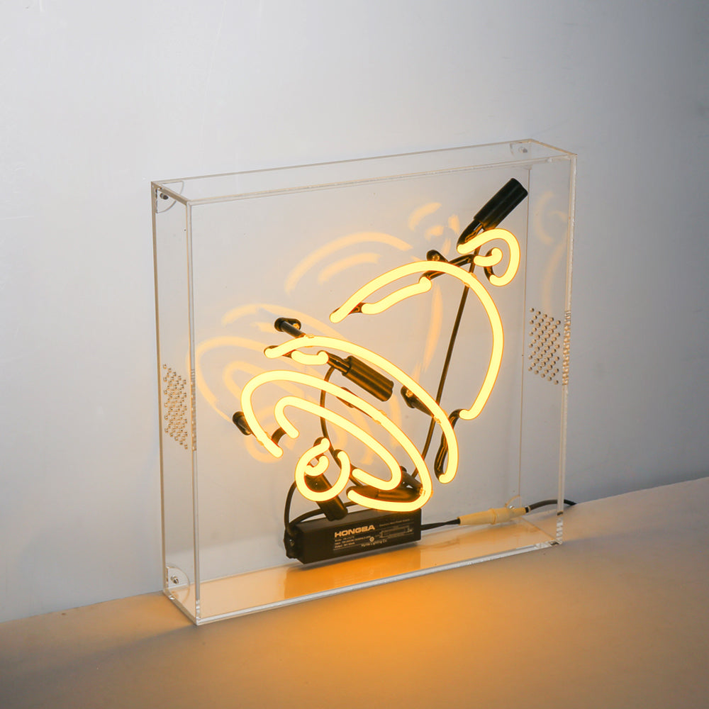 Yellow ring neon sign for decoration,wall hanging glass neon tube sign in box