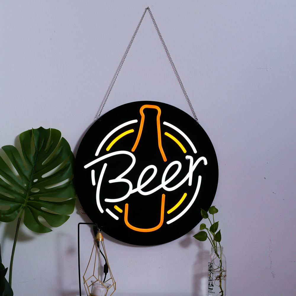 Wall hanging "Beer"sign for the bar, custom neon name board